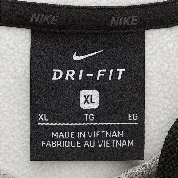 Nike Dri-FIT Hoodie XL | Gray White Swoosh | Soft Fleece Pullover - Picture 3 of 6